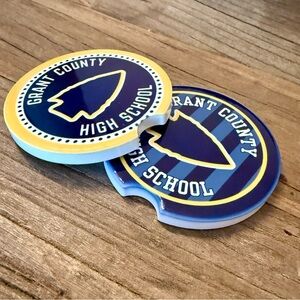 Custom High School Car Coasters - Set of 2